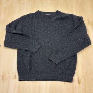 Vintage Cricketeer Sweater Mens XL Gray Cotton Crewneck Geometric Knit Made USA